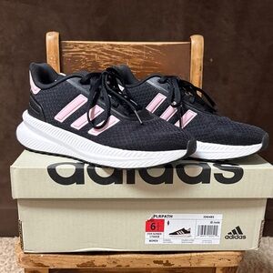 Adidas Women's Black and Pink Running Shoes
